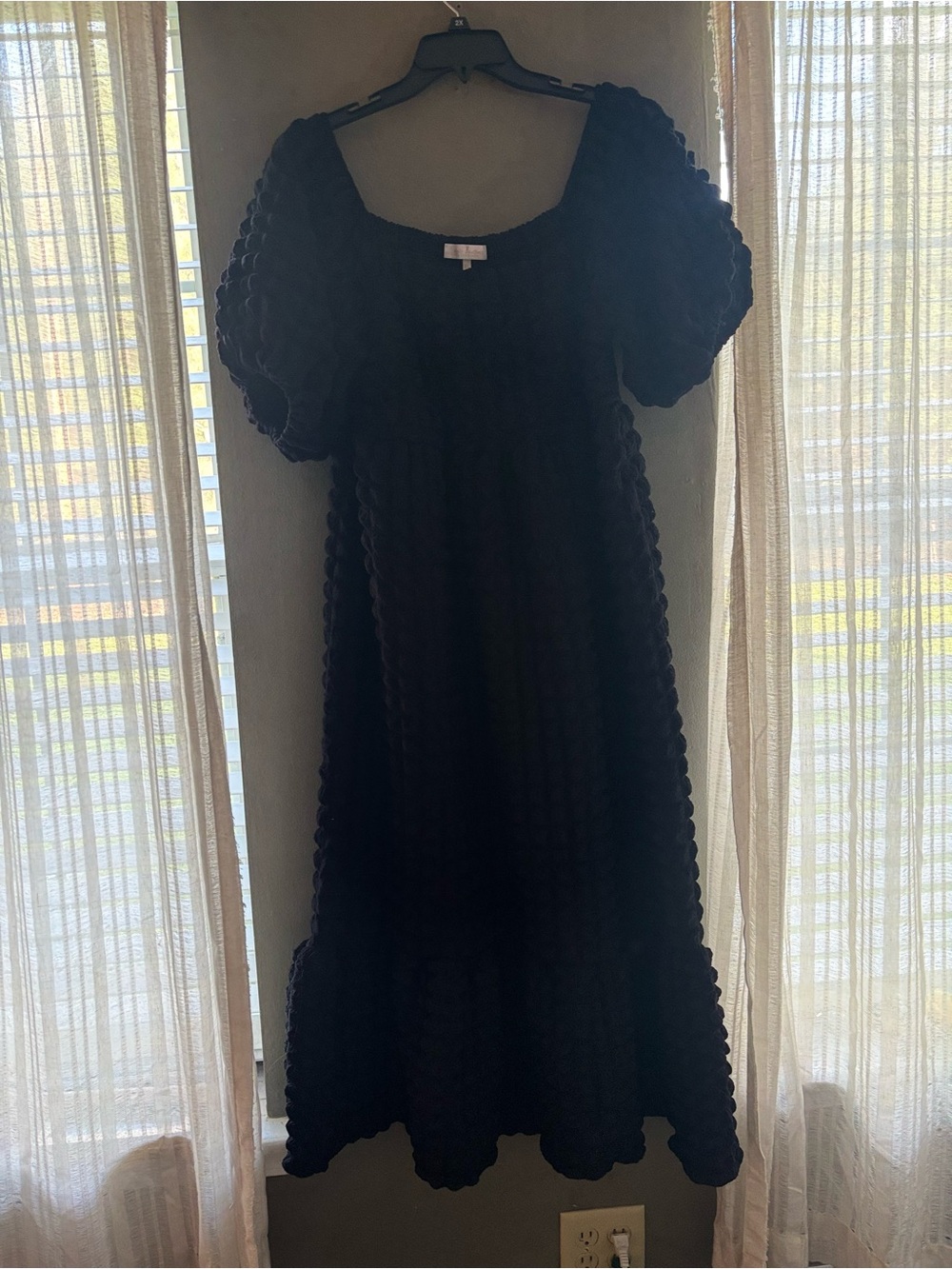 Simply Southern Black Maxi Dress with Puff Sleeves